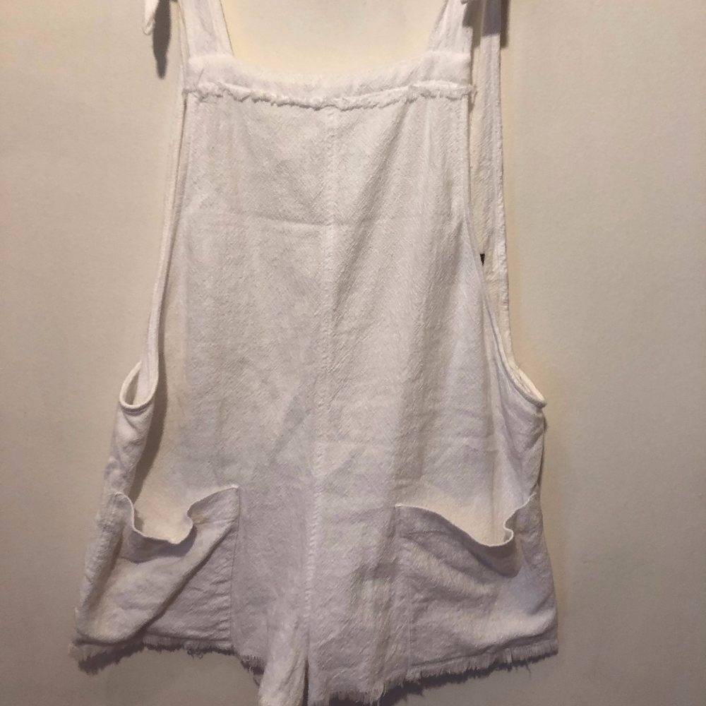 Zara Linen White Short Overall Size Small